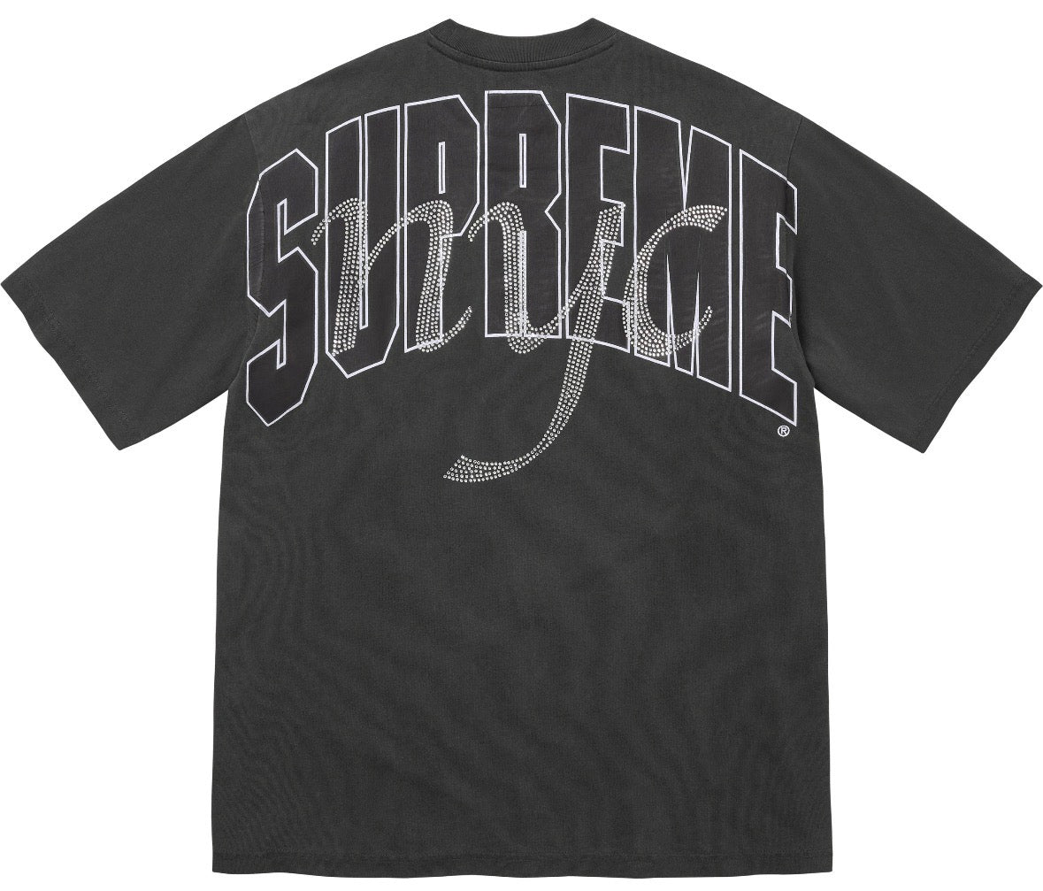 Camiseta Supreme Rhinestone Script S/S Top Black