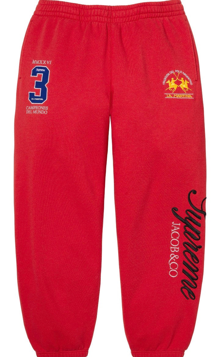 Pantalon Supreme x La Martina x Jacob & Co Red