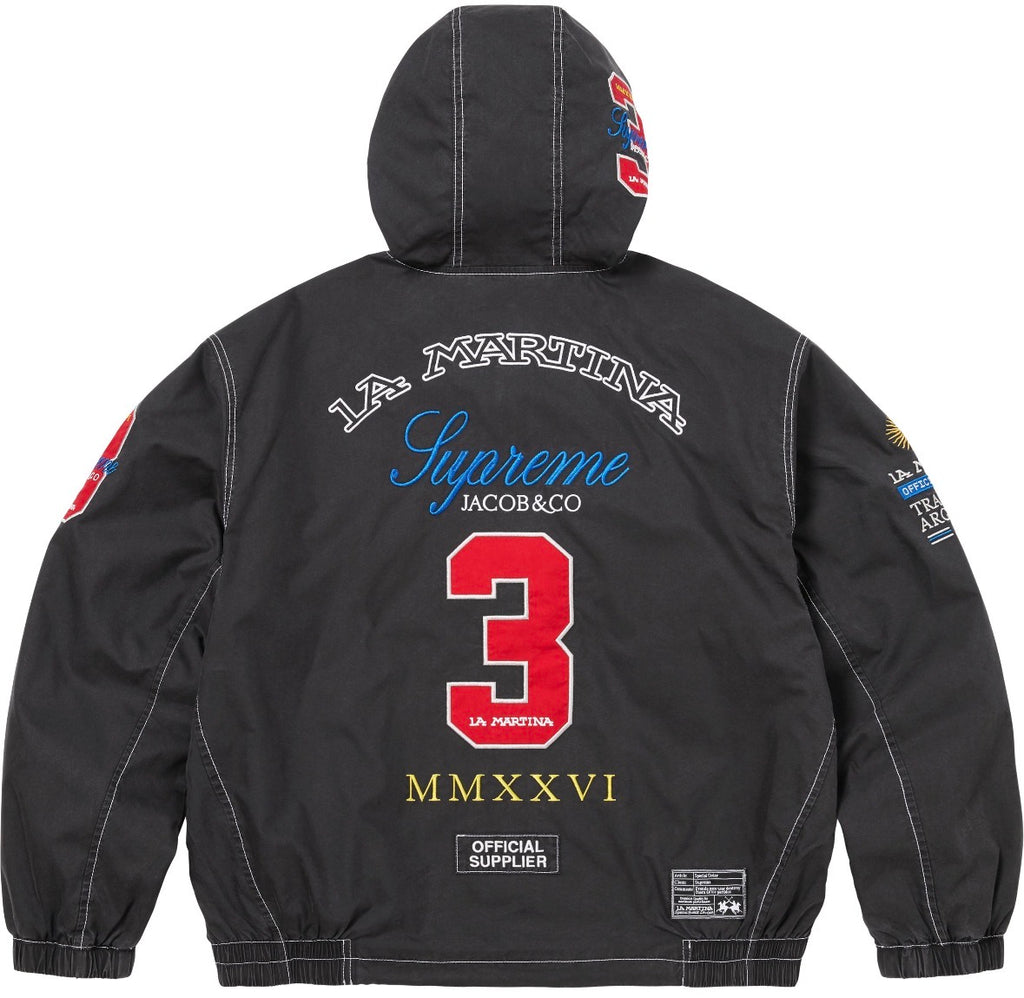 Campera Supreme x La Martina x Jacob & Co Lightweight Hooded Jacket Black