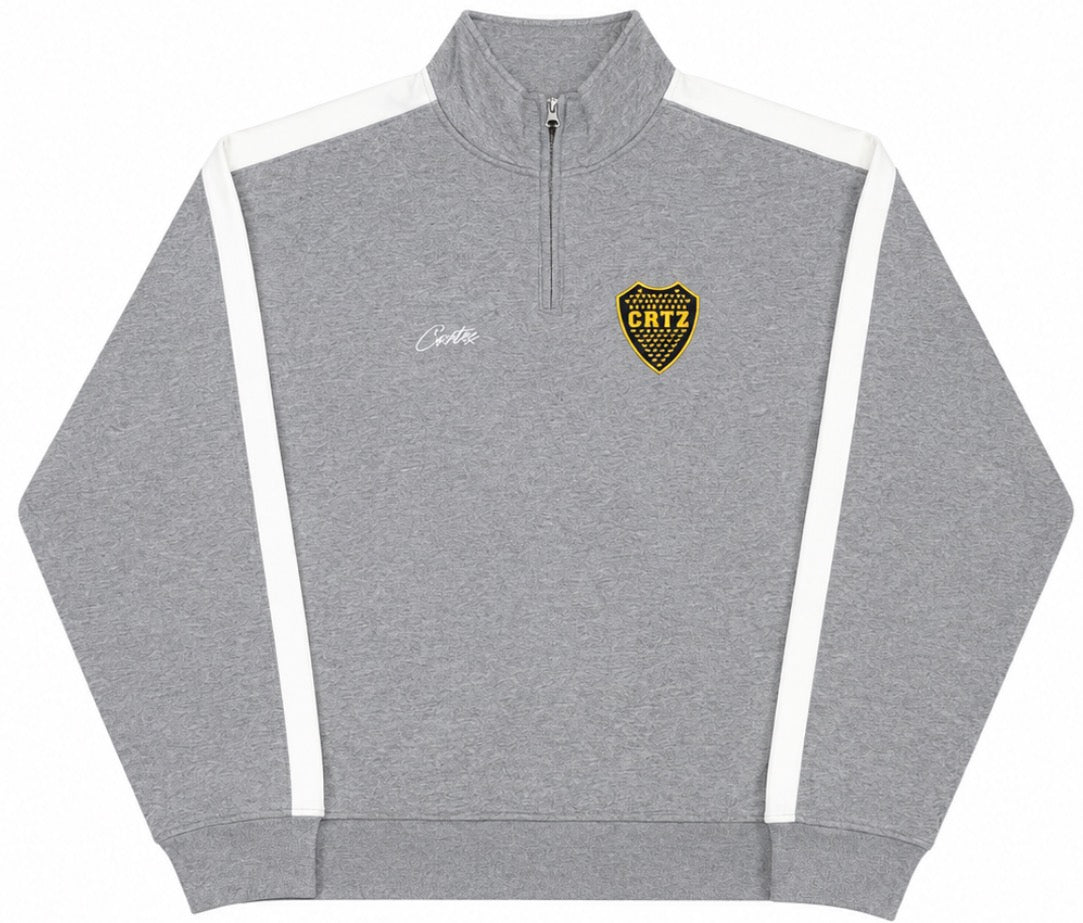 Buzo Corteiz Boca Fleece Quarter Zip Heather Grey