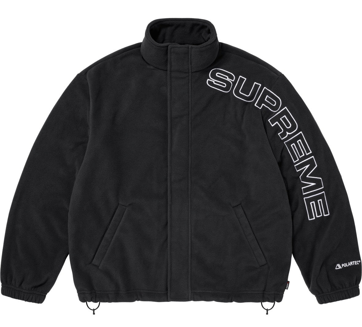 Campera Supreme Spellout Embroidered Polartec Black