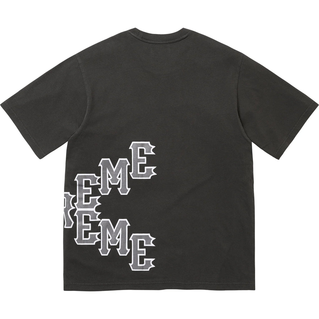 Camiseta Supreme Cracked Spellout S/S Top Washed Black