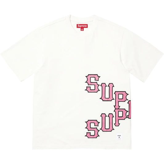 Camiseta Supreme Cracked Spellout S/S Top Washed White