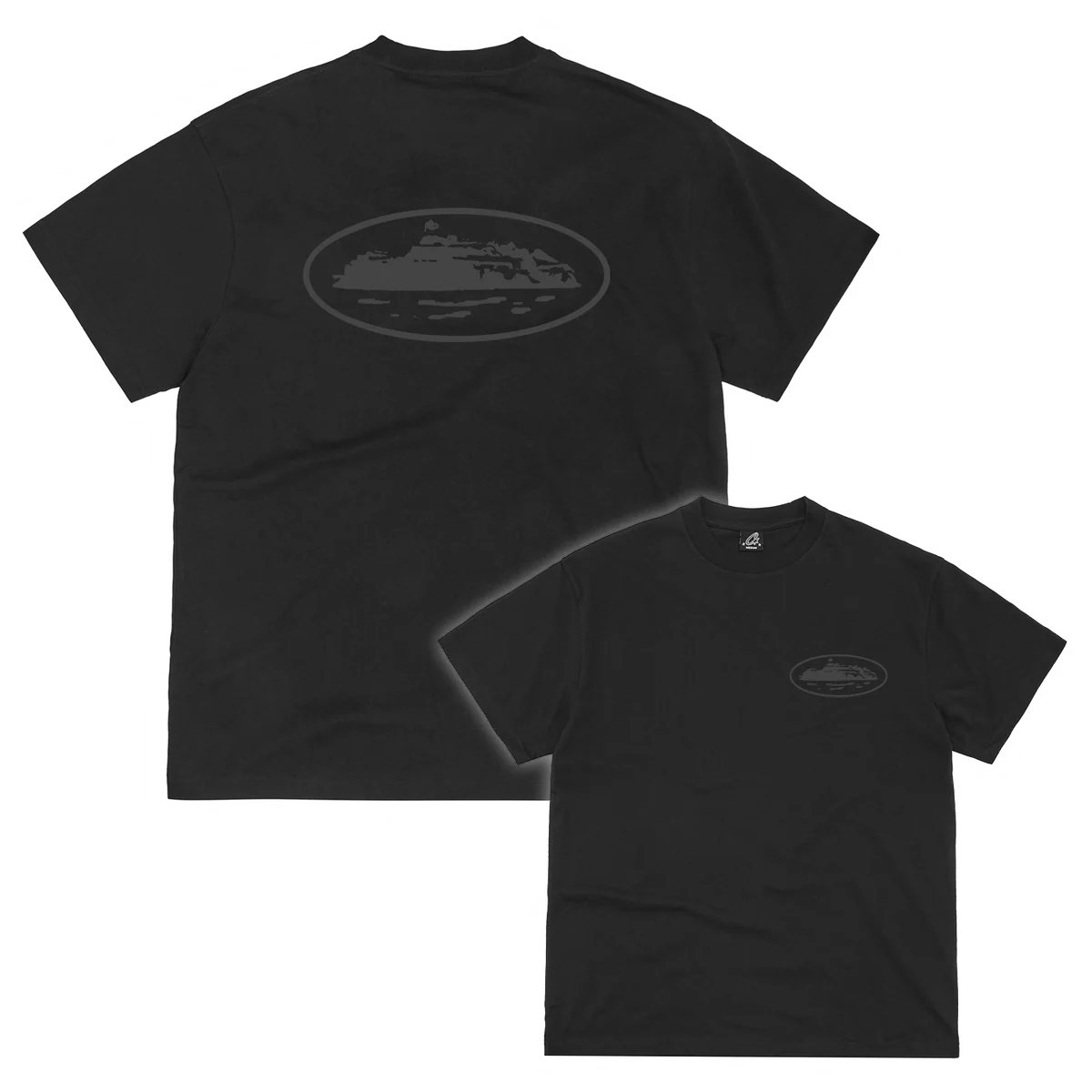 Camiseta Corteiz Island Puff Print Triple Black Reflctive