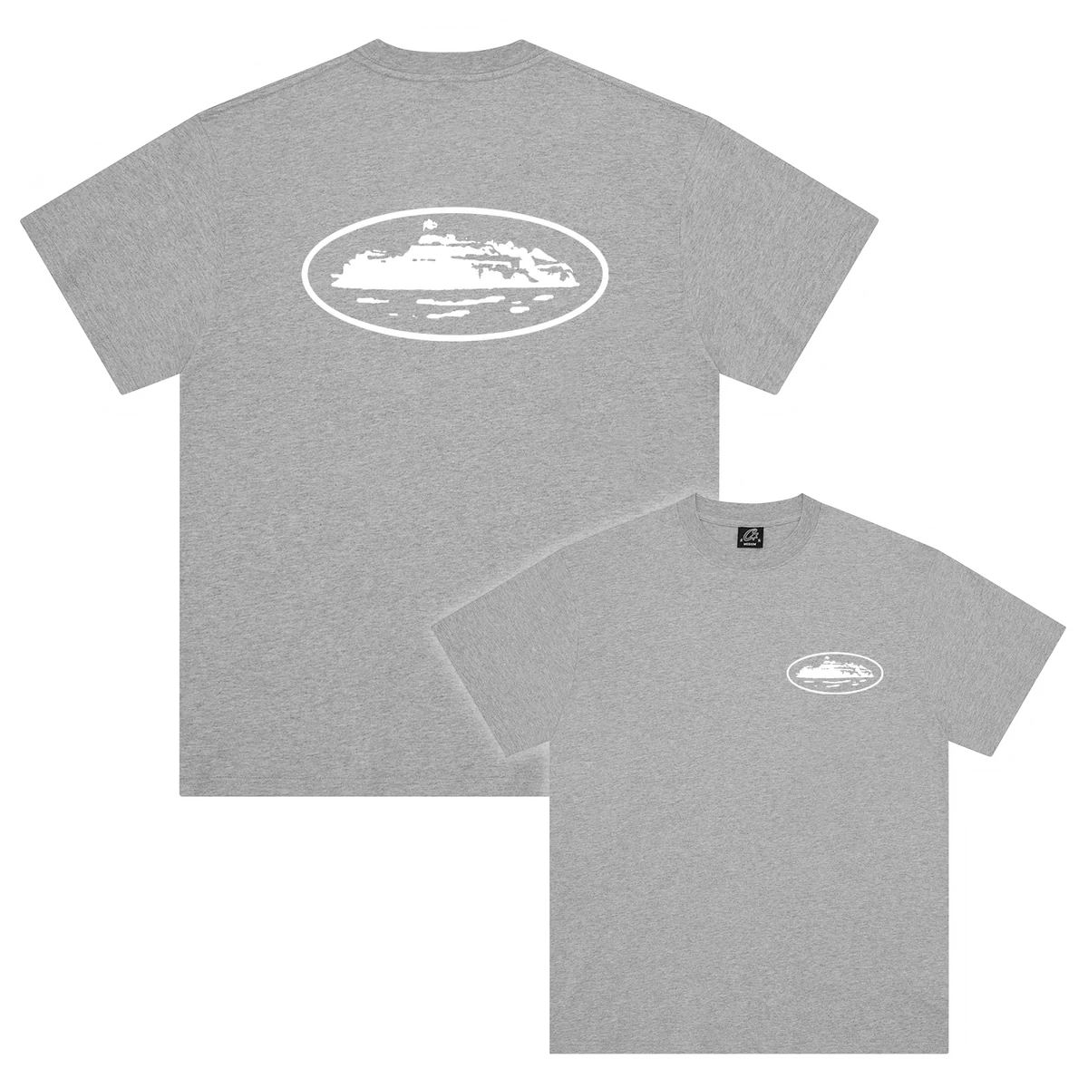 Camiseta Corteiz Island Puff Print Grey