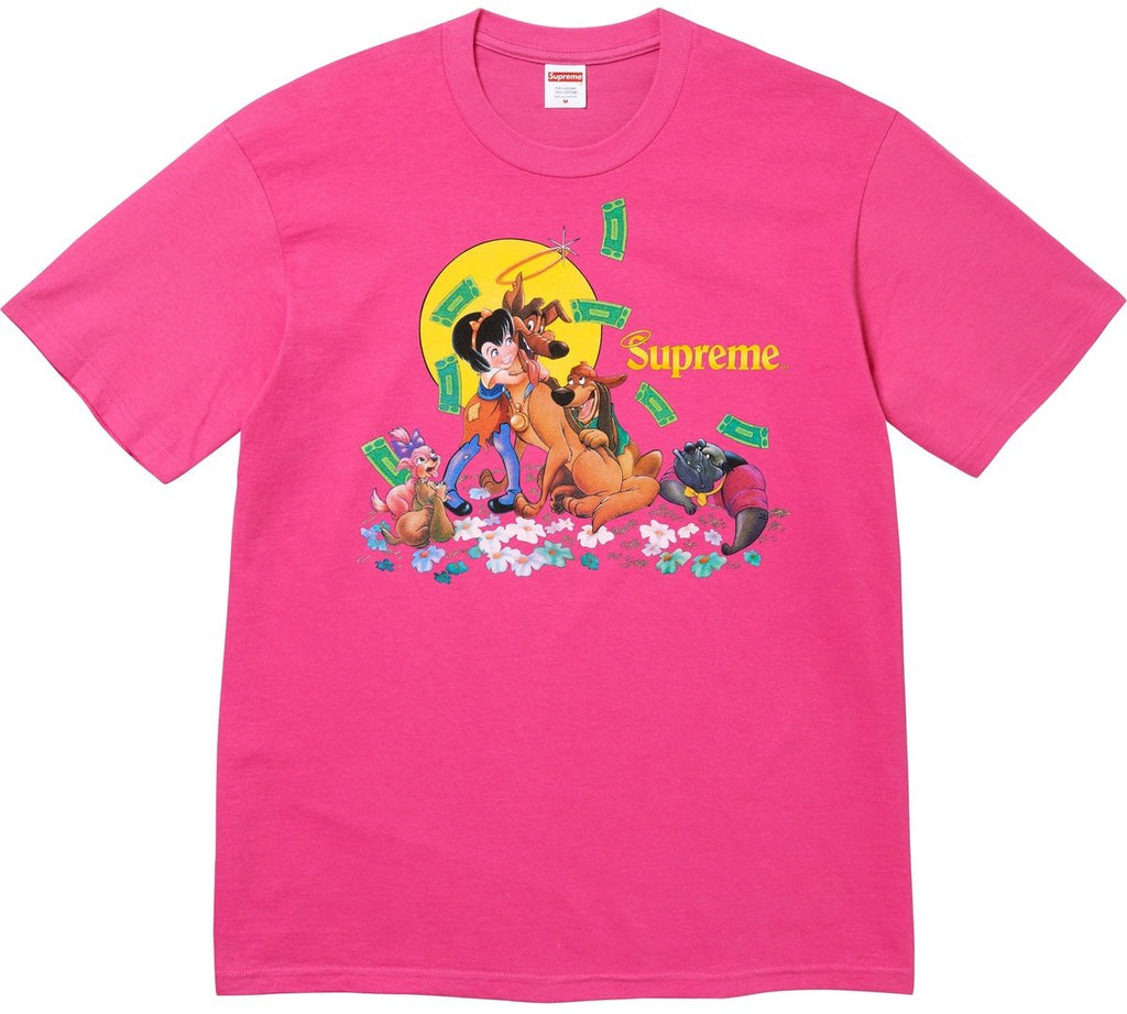 Camiseta Supreme All Dogs Go To Heaven Pink
