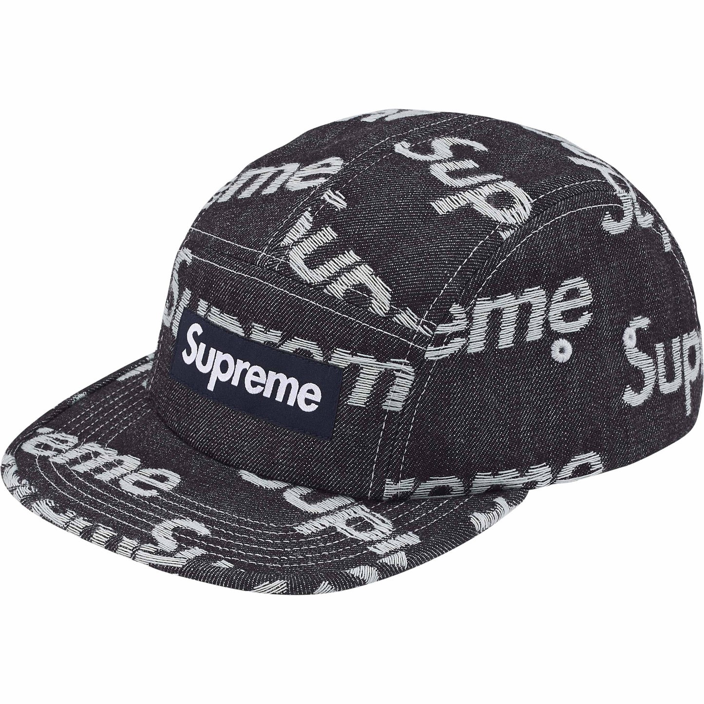 Gorro Supreme Jacquard Logos Denim Camp Rigid Indigo