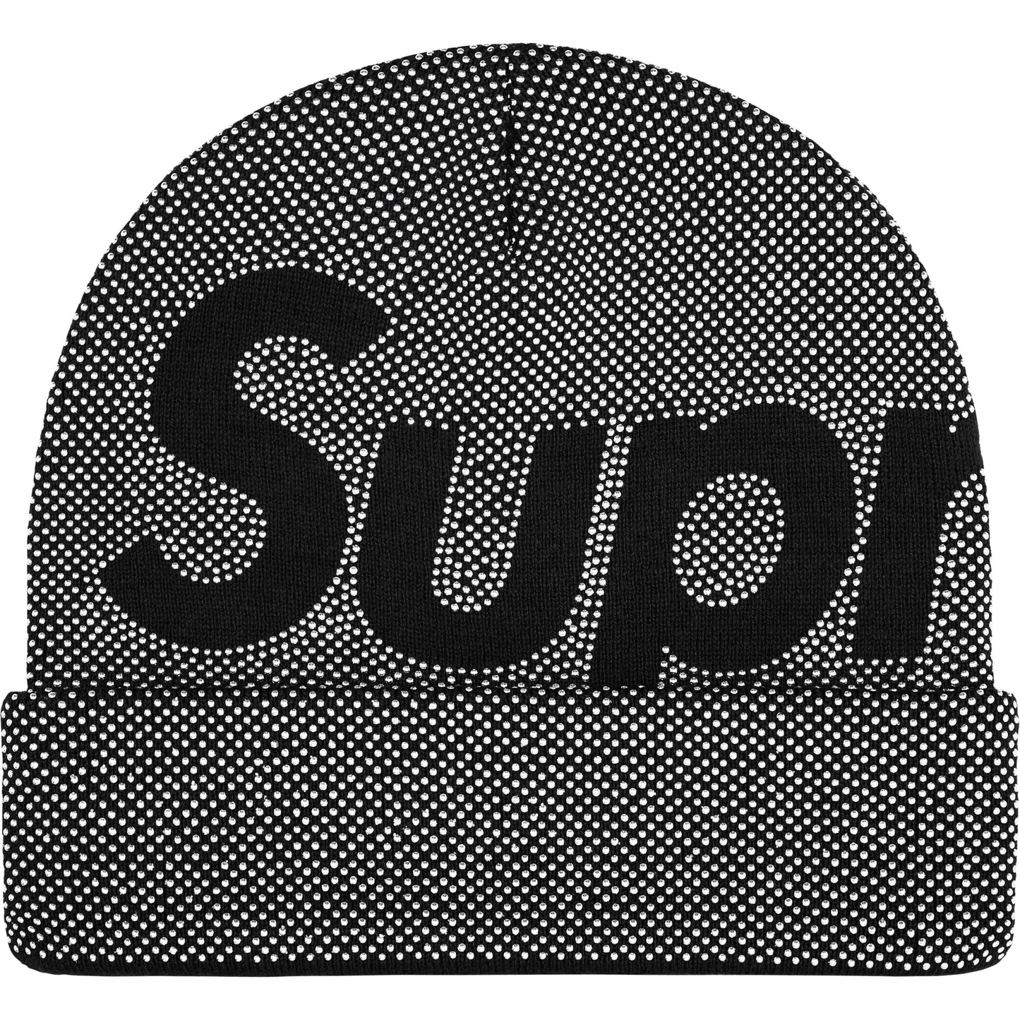 Gorro De Lana Supreme Studded Knockout Big Logo Black