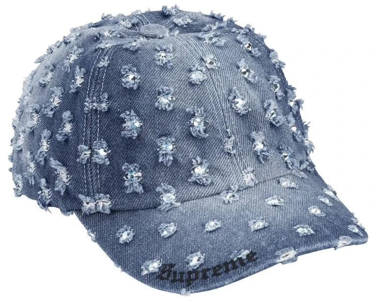 Gorro Supreme Rhinstone Denim 6 Panel Washed Indigo