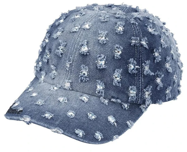 Gorro Supreme Rhinstone Denim 6 Panel Washed Indigo