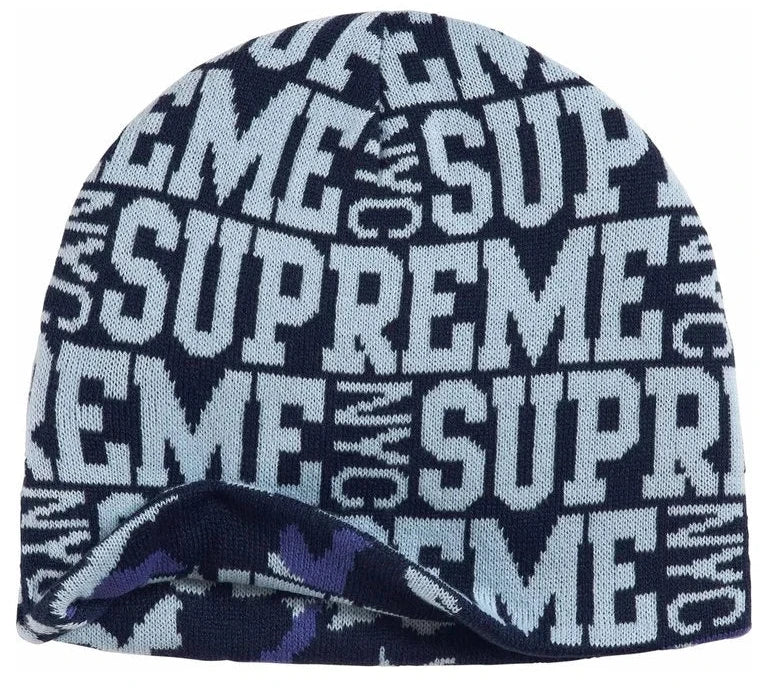 Gorro De Lana Supreme Reversible Camo Beanie Blue