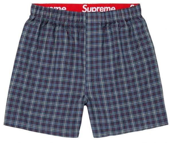 Boxer Supreme Hanes Plaid Blue