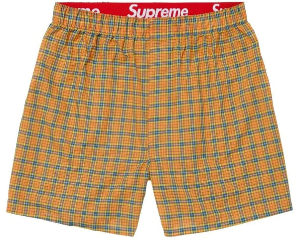 Boxer Supreme Hanes Plaid Yellow