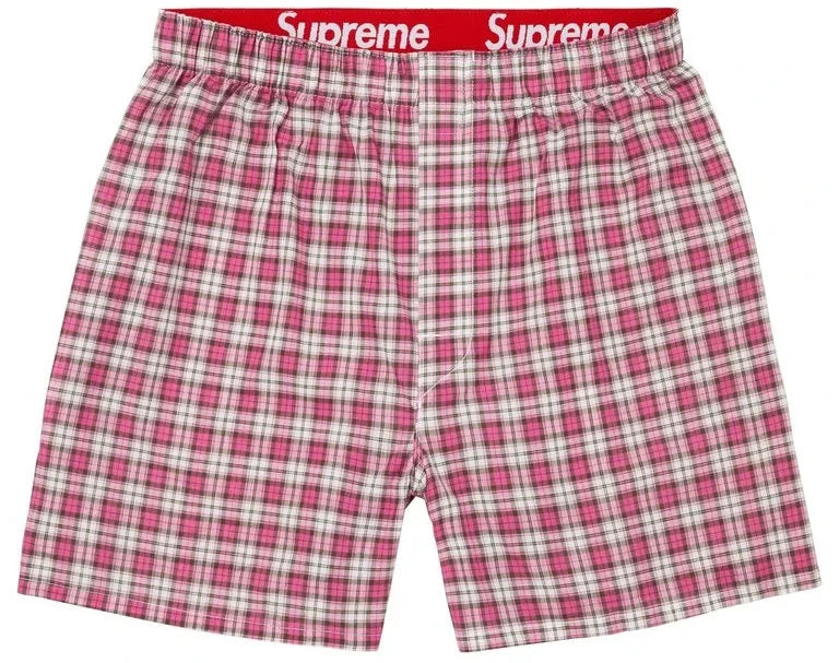 Boxer Supreme Hanes Plaid Pink