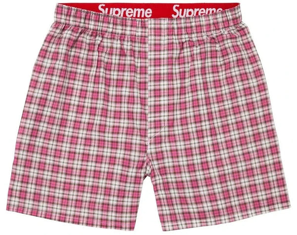 Boxer Supreme Hanes Plaid Pink