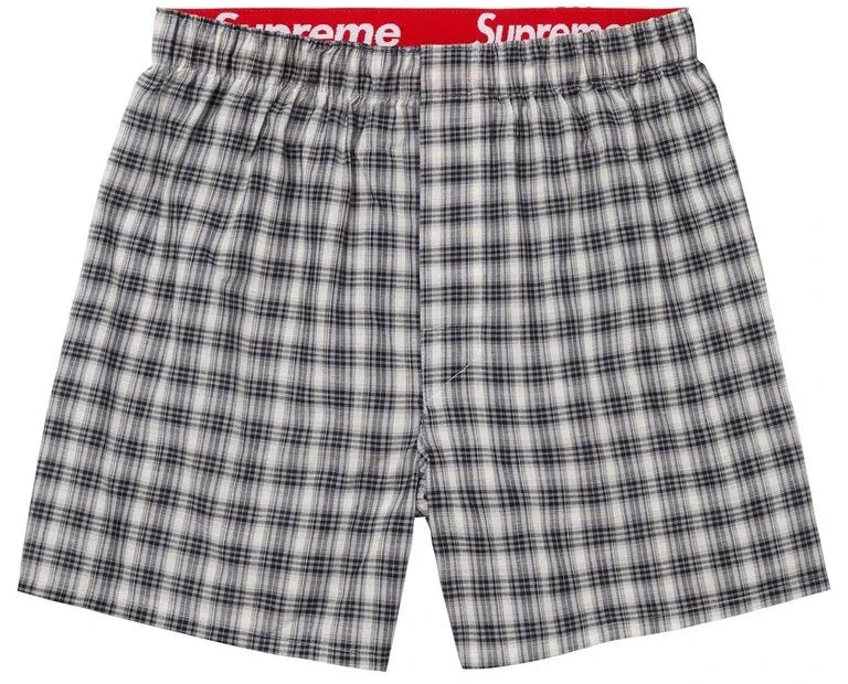 Boxer Supreme Hanes Plaid Grey