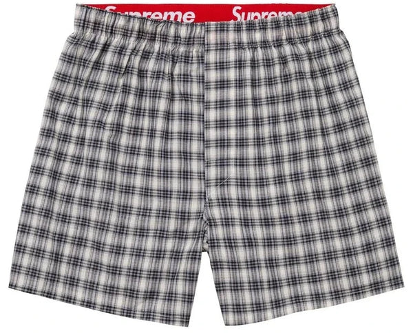 Boxer Supreme Hanes Plaid Grey