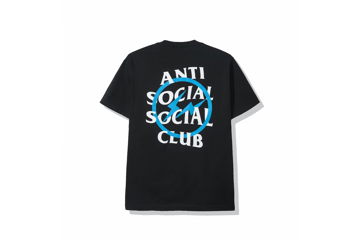 Anti Social Social Club x Fragment Blue Bolt Tee (FW19) Black